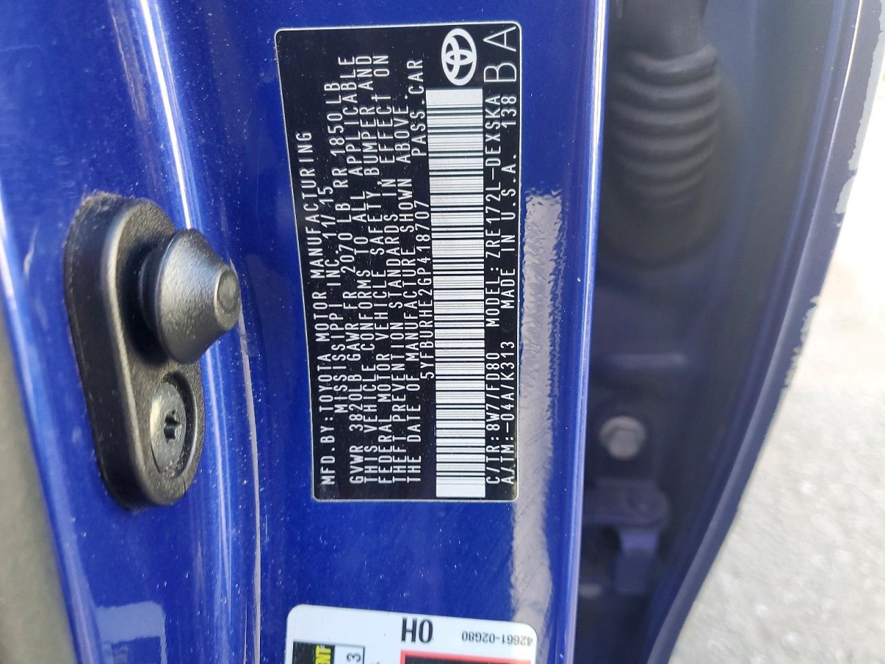 2016 Toyota Corolla l