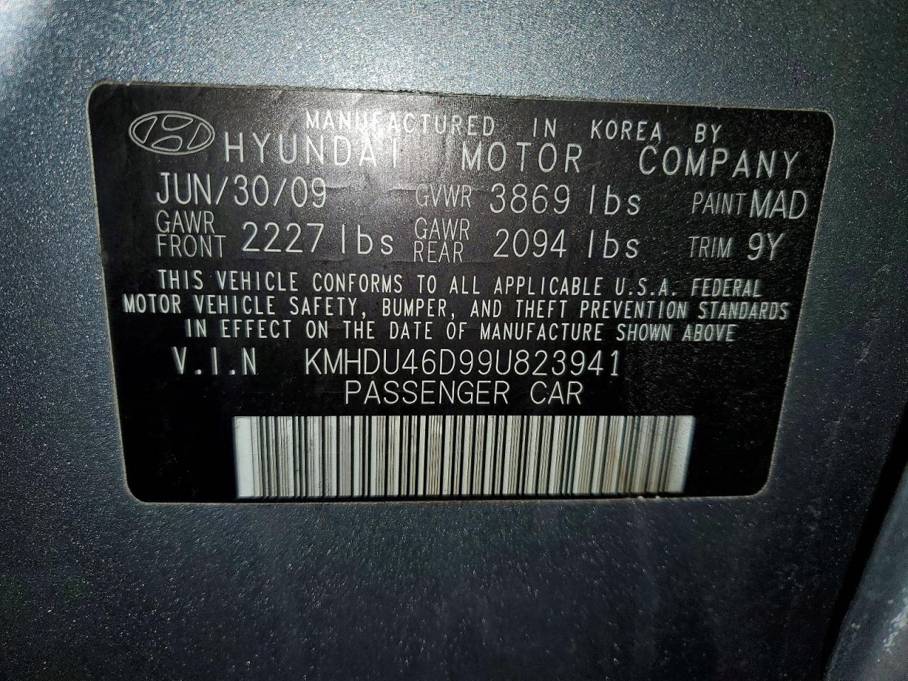 2009 Hyundai Elantra gls