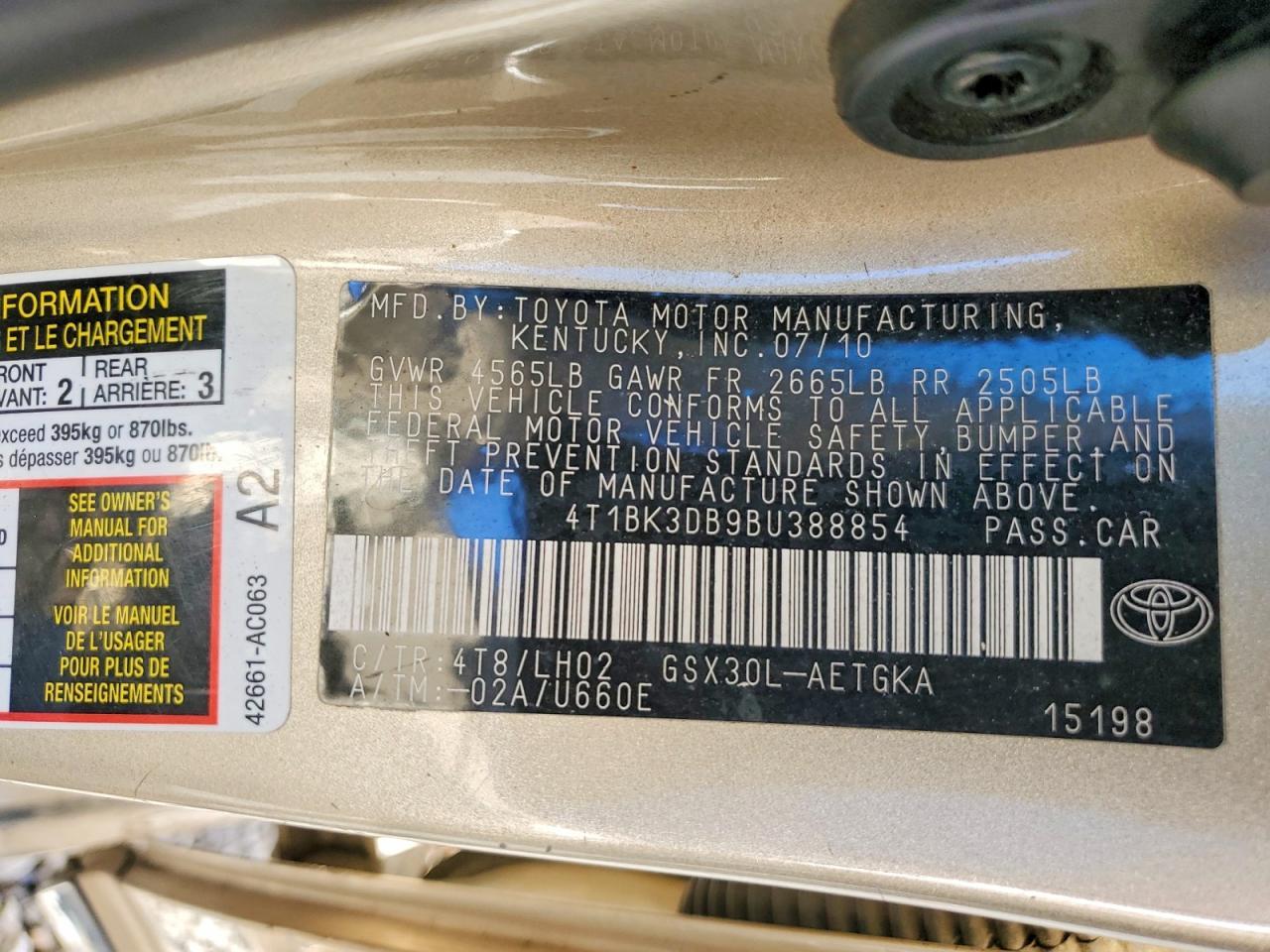 2011 Toyota Avalon Base