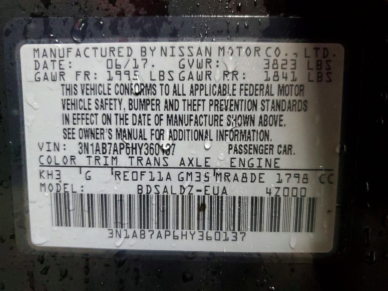 2017 Nissan Sentra sv