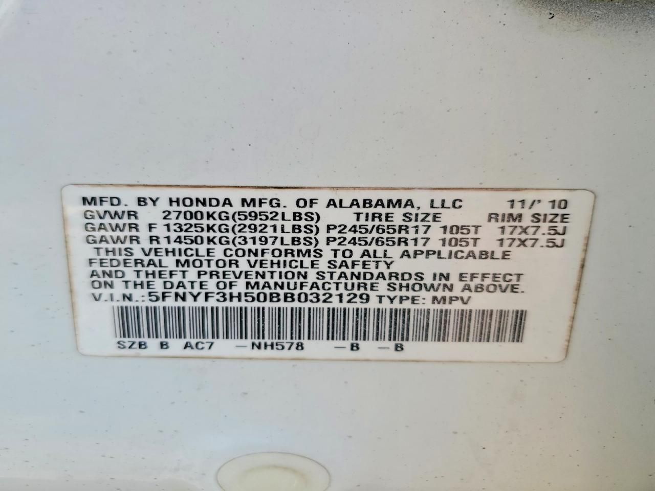 2011 Honda Pilot exl