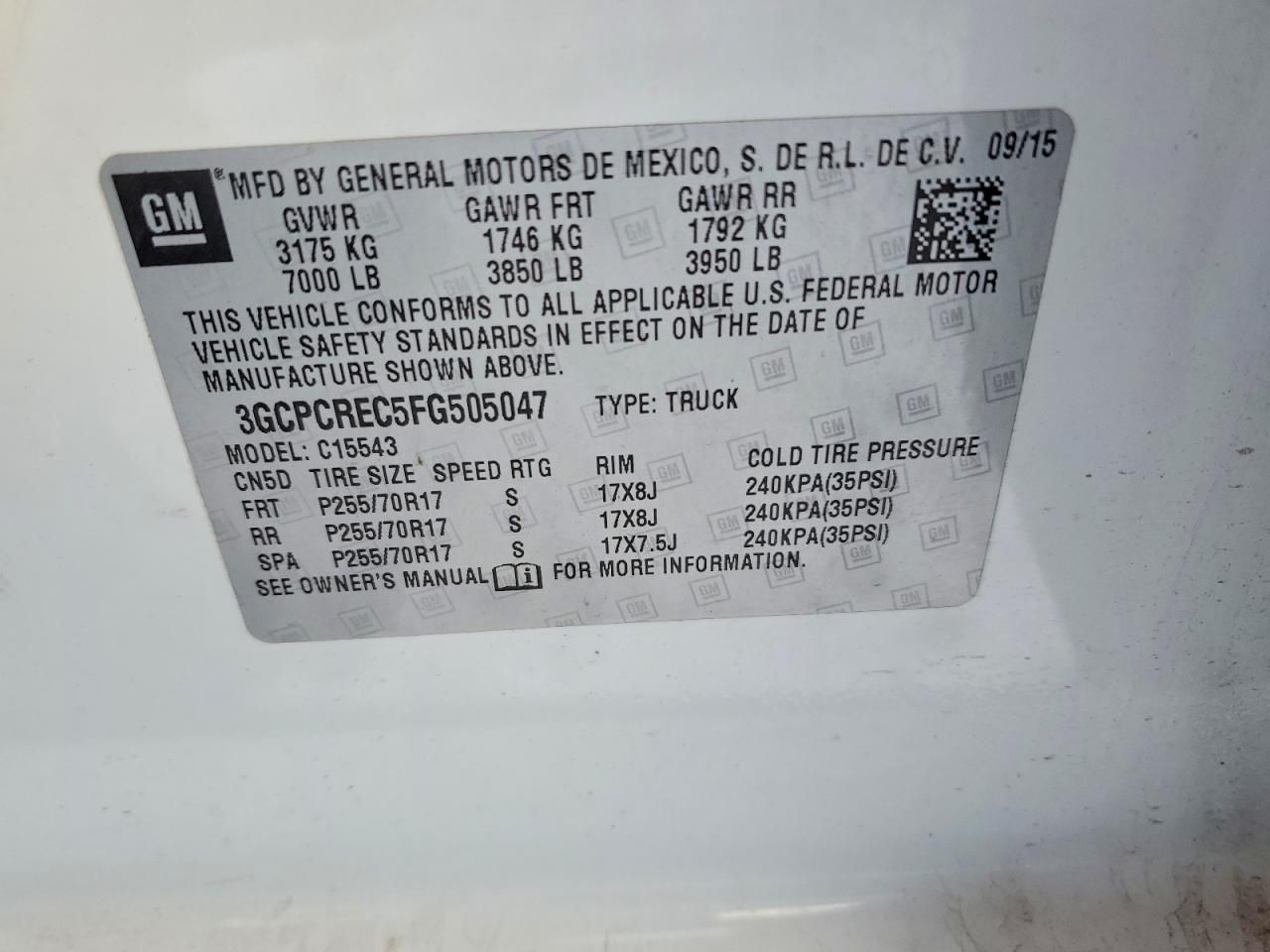 2015 Chevrolet Silverado C1500 lt