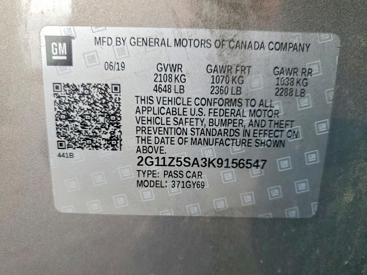 2019 Chevrolet Impala lt