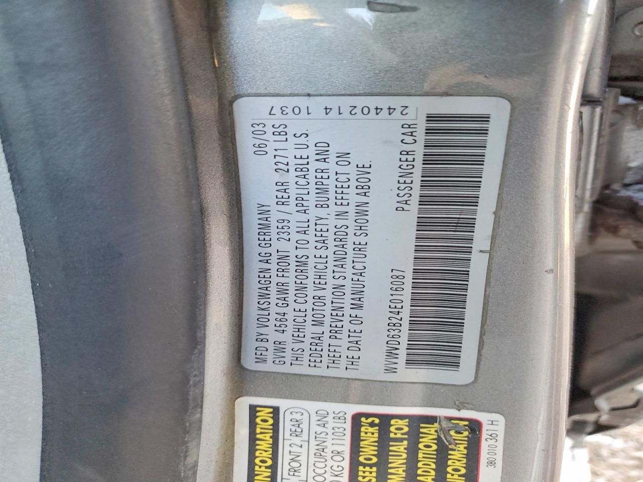 2004 Volkswagen Passat gls