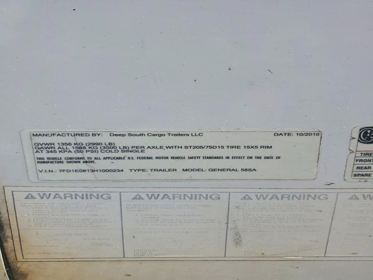 2017 Deep South Cargo Tra 2017 Deep South Cargo General Enclosed Cargo Trail