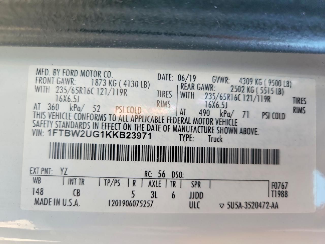 2019 Ford Transit T-350 Delivery Van