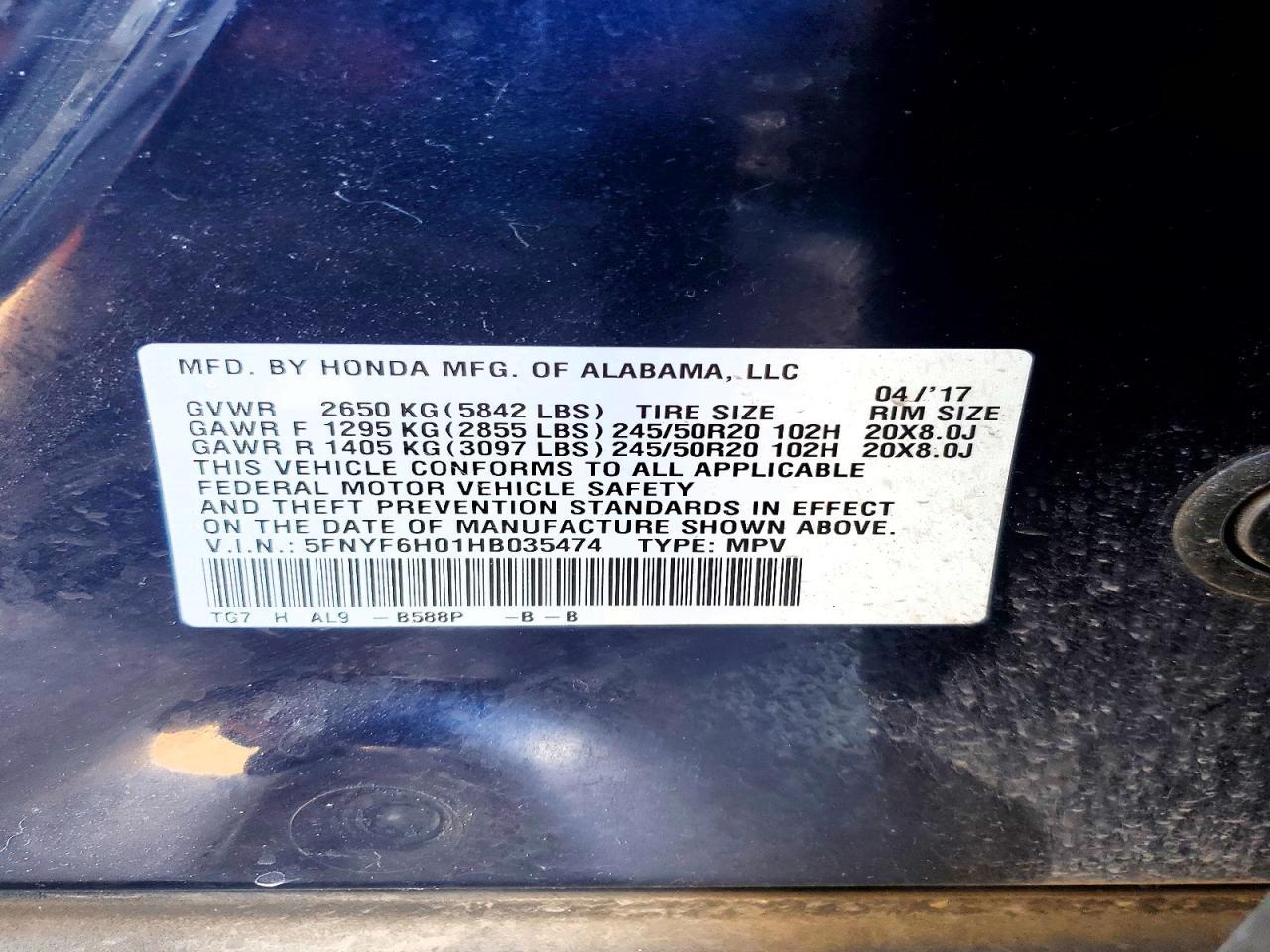 2017 Honda Pilot Elite