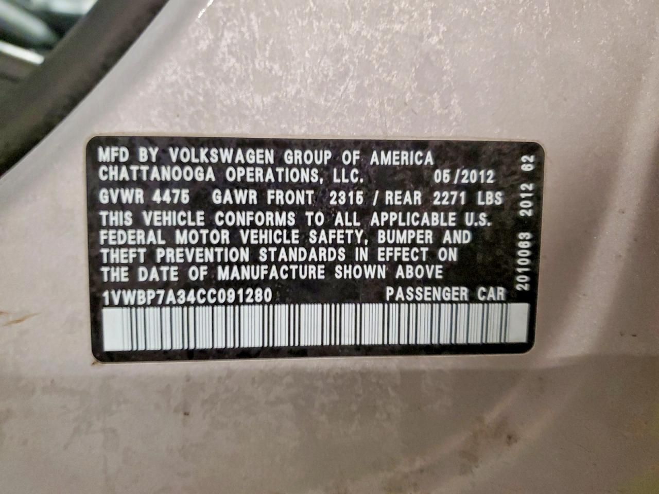 2012 Volkswagen Passat se