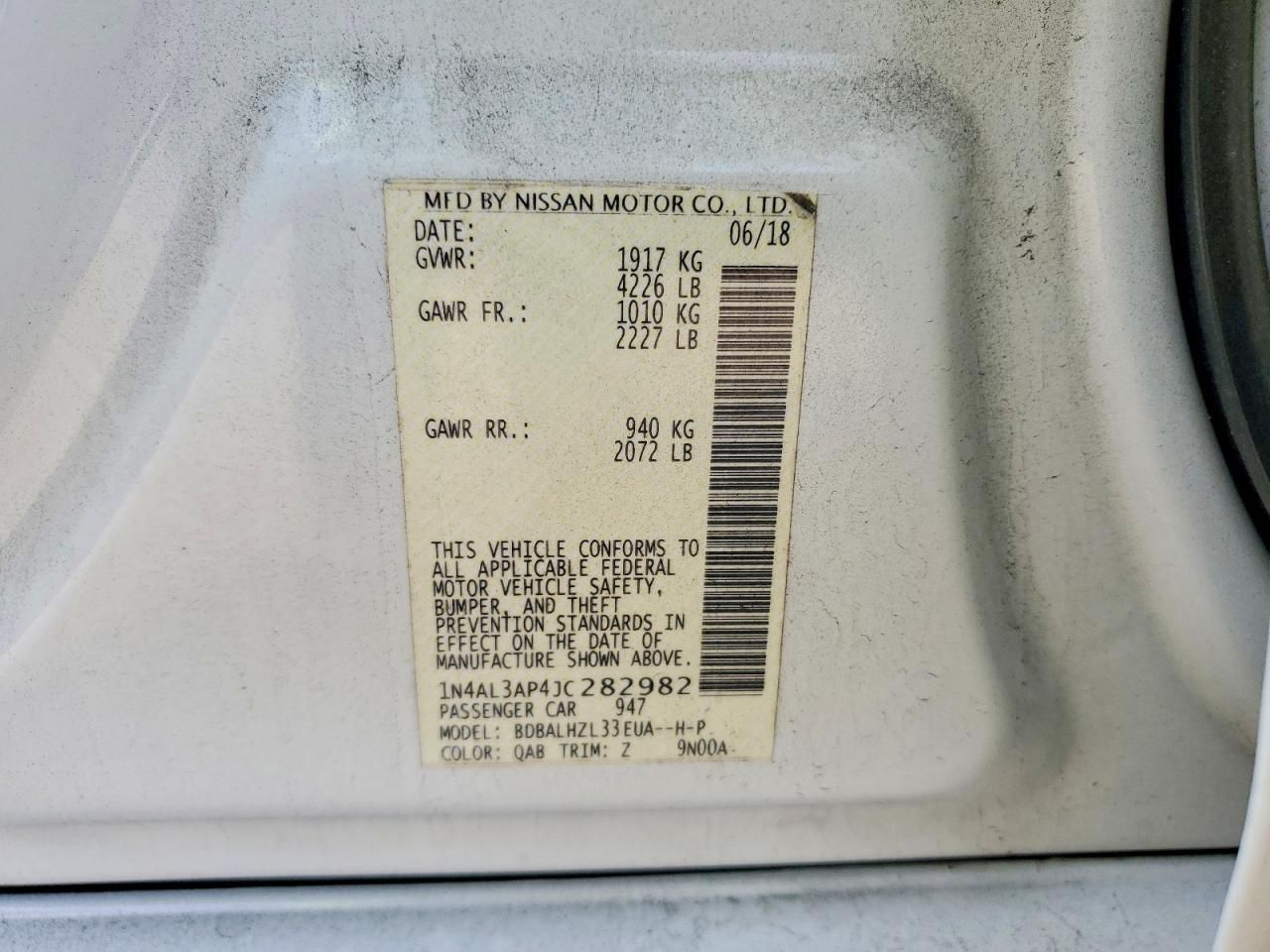 2018 Nissan Altima 2.5