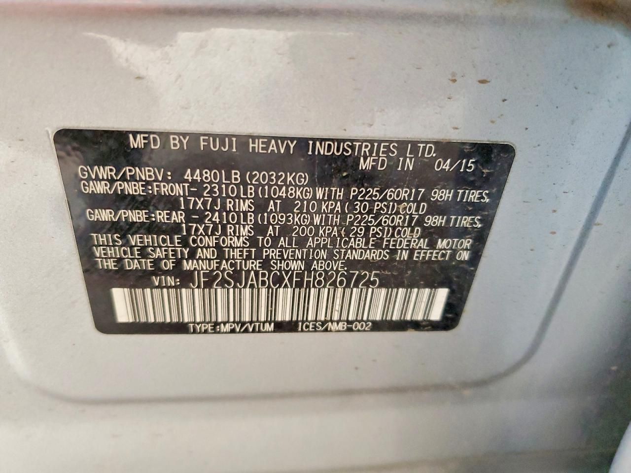 2015 Subaru Forester 2.5i