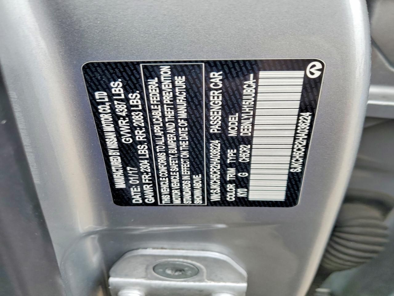 2017 Infiniti Qx30 Base