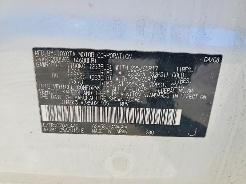 2008 Toyota Rav4 Limited