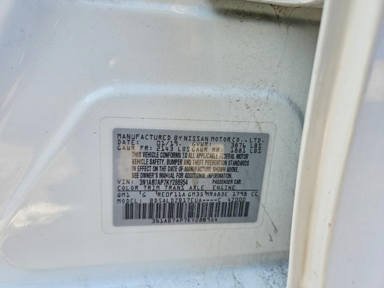 2019 Nissan Sentra s