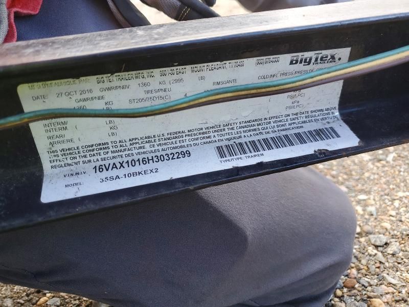 2017 Big Tex 35sa-10bkex2 Utility Trailer