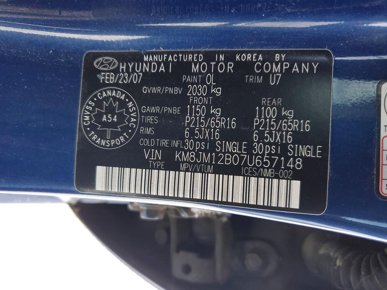 2007 Hyundai Tucson gls