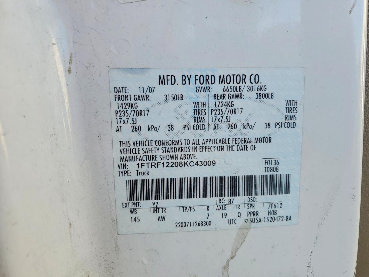 2008 Ford F150 W/KNAPHEIDE Knap KAP