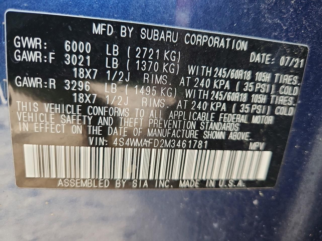 2021 Subaru Ascent Premium