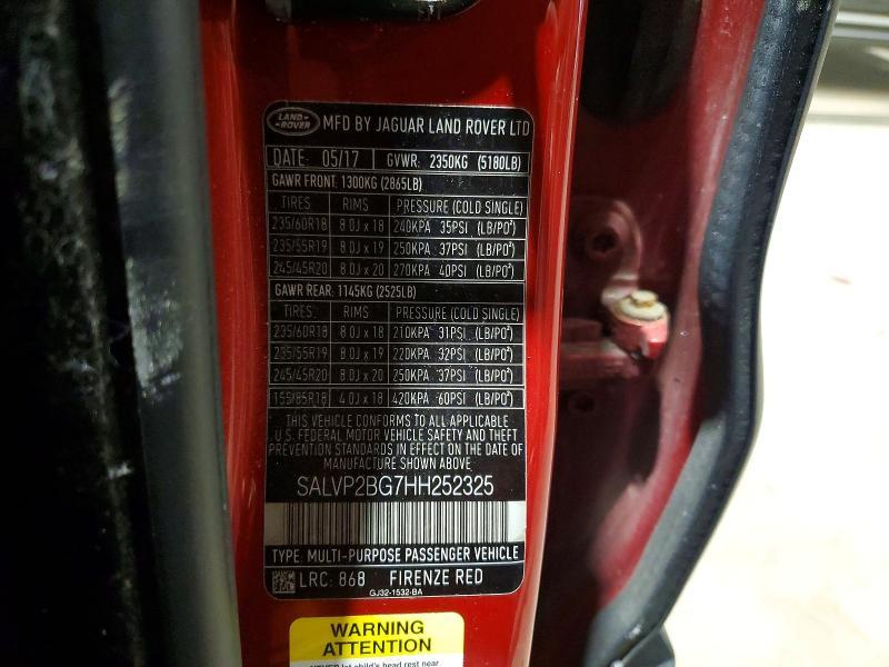 2017 Land Rover Range Rover Evoque se