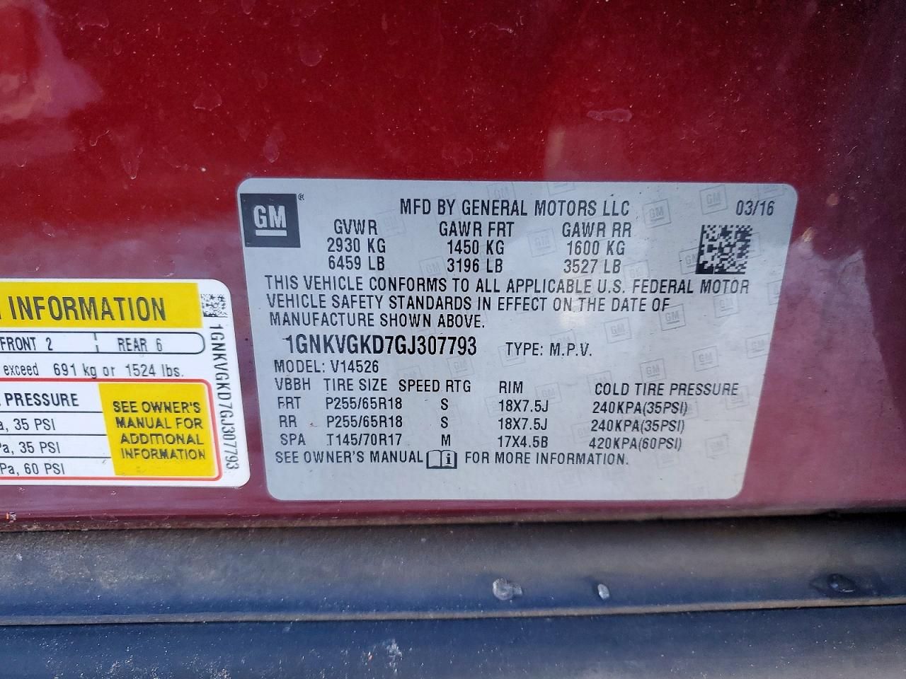 2016 Chevrolet Traverse lt