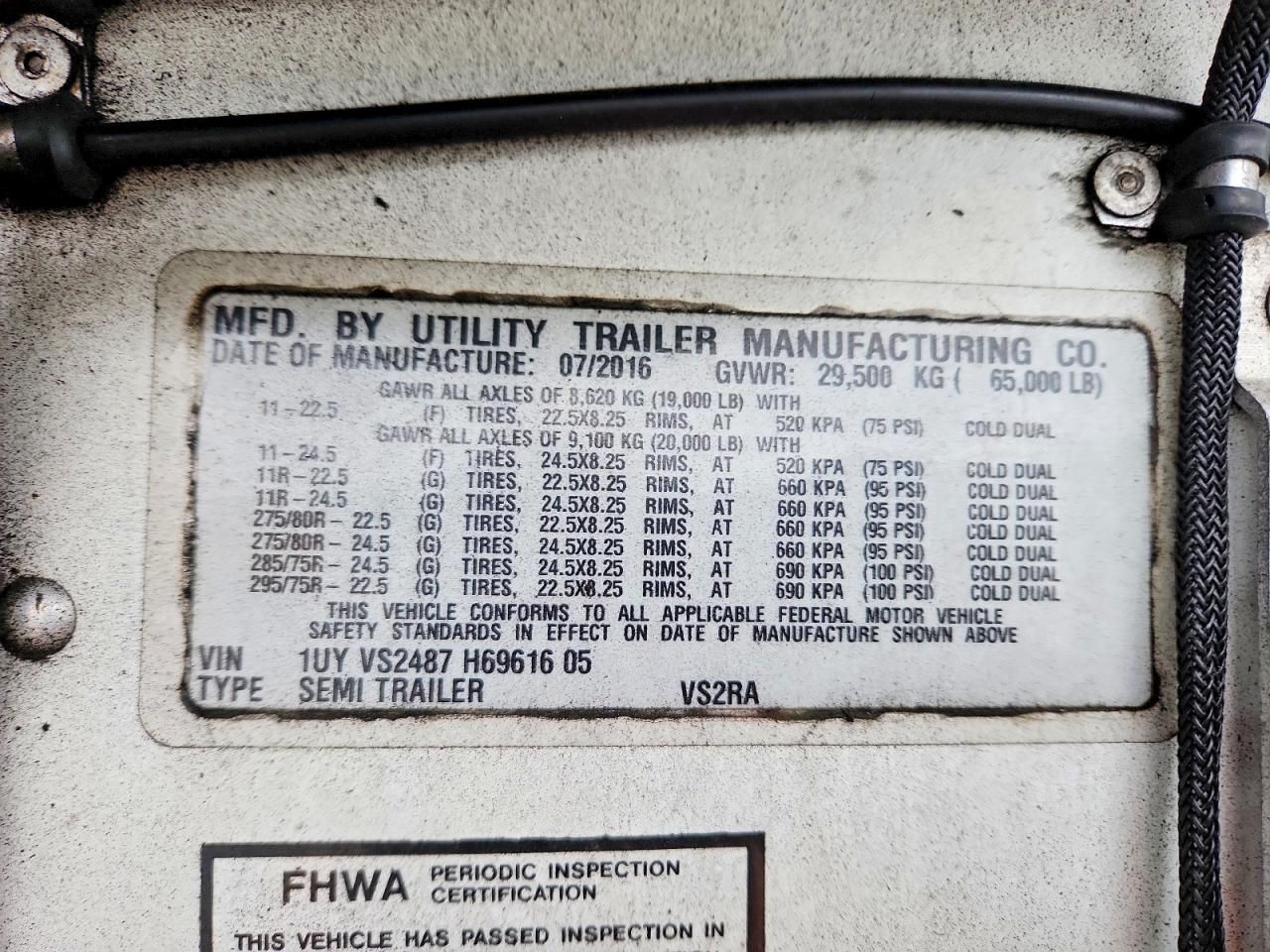 2017 Utility VS2RA Refrigerated Van Trailer