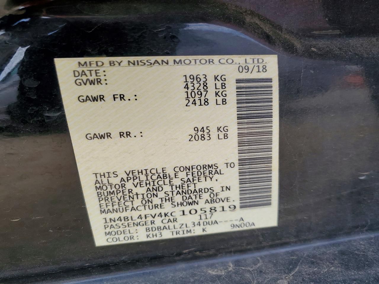 2019 Nissan Altima Platinum