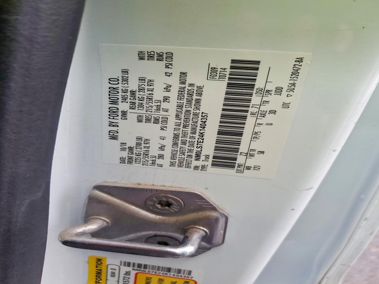 2019 Ford Transit Connect Utility / Service Van