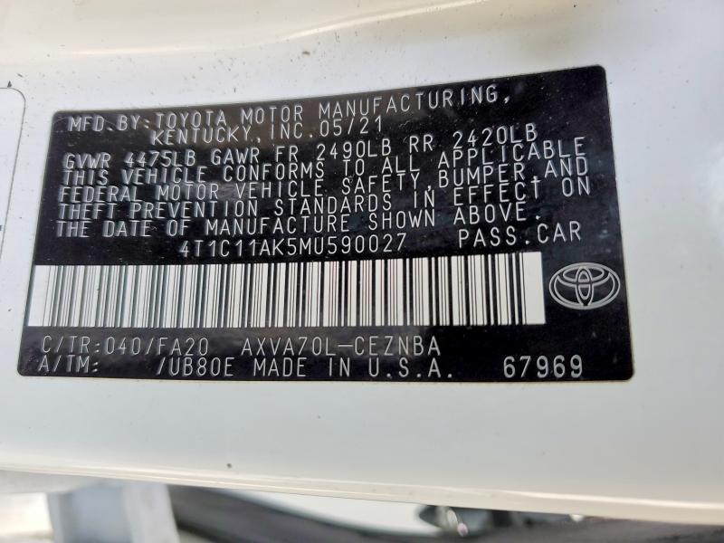 2021 Toyota Camry le