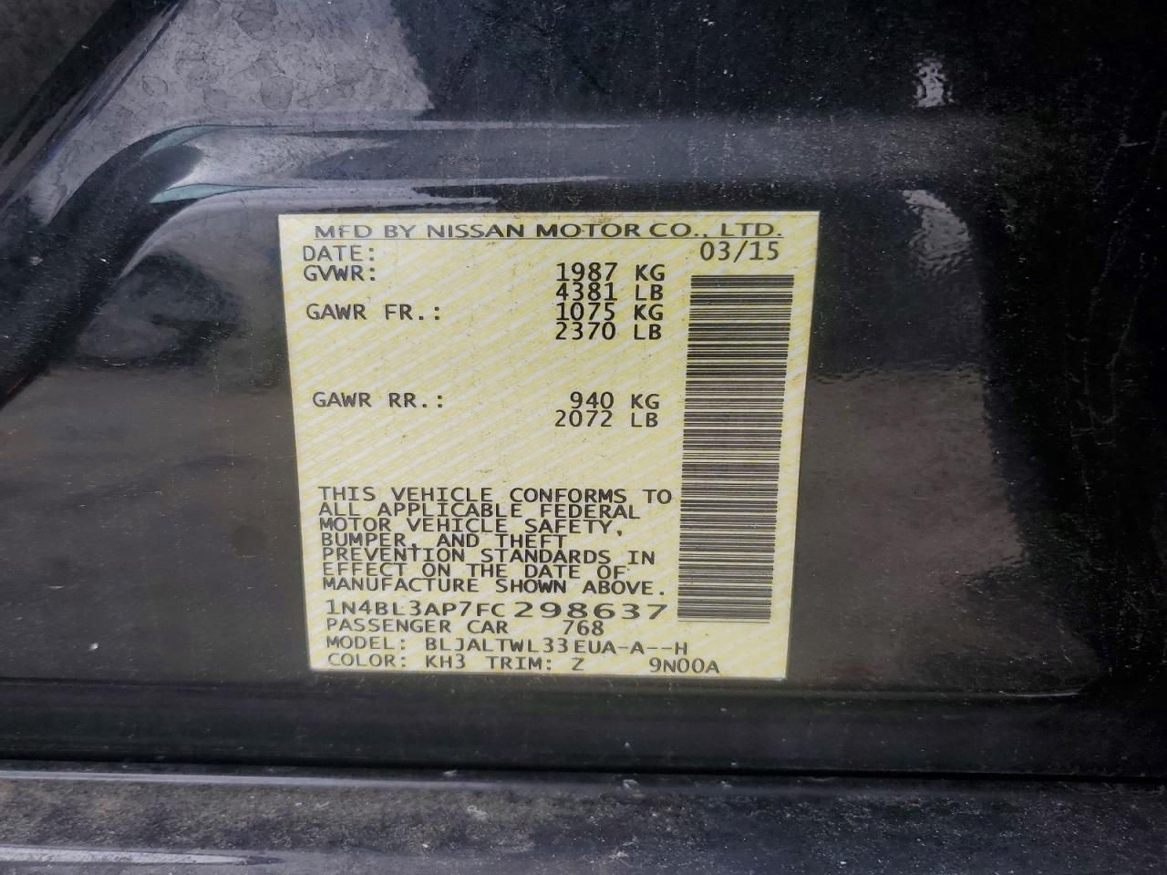 2015 Nissan Altima 3.5s