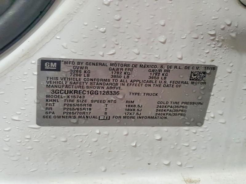 2016 Chevrolet Silverado K1500 lt