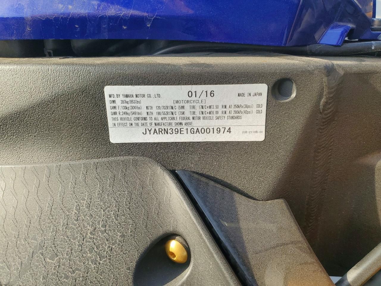 2016 Yamaha YZFR1