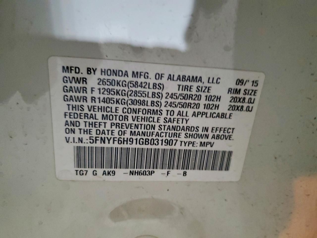 2016 Honda Pilot Touring