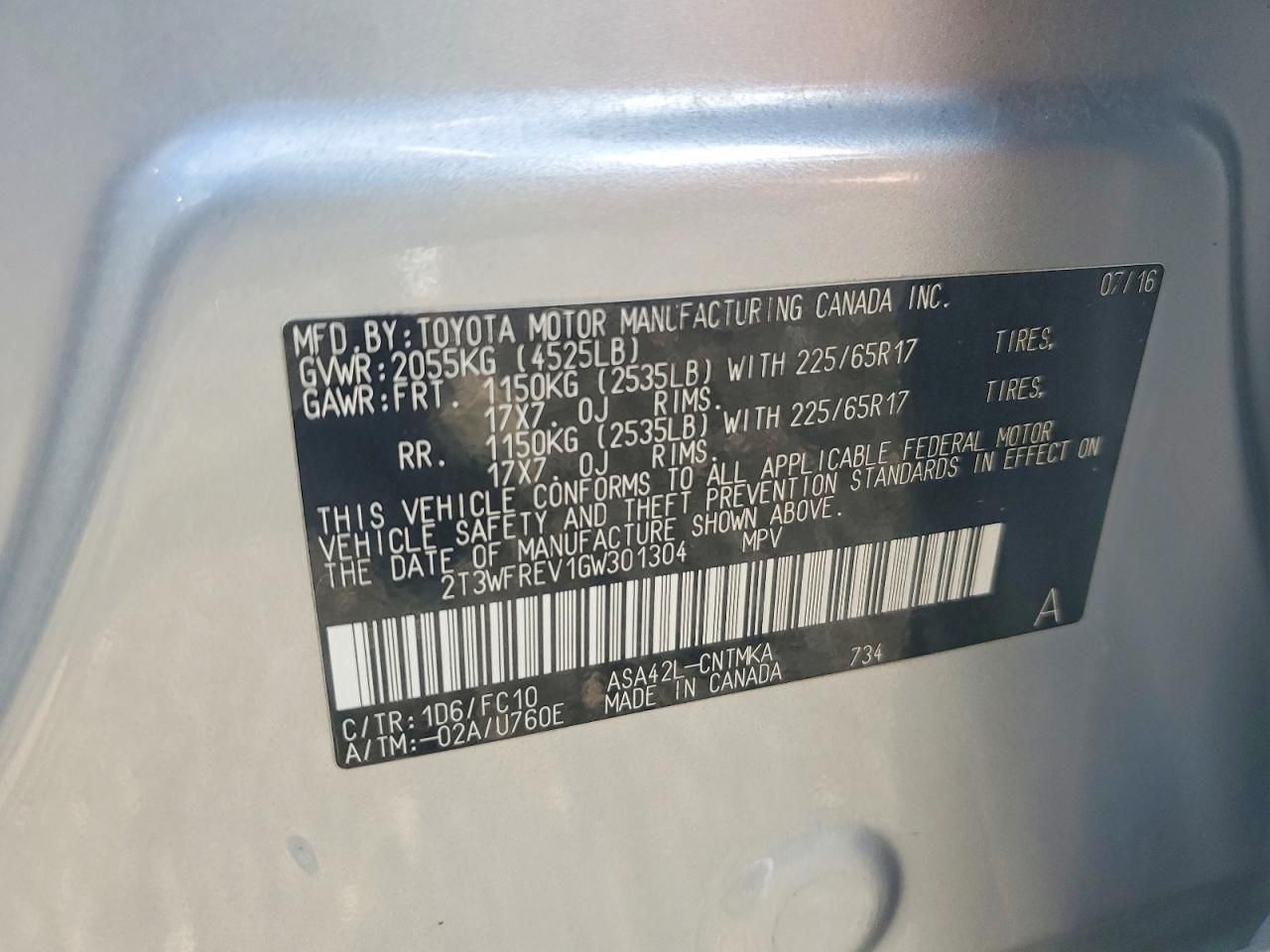 2016 Toyota Rav4 xle