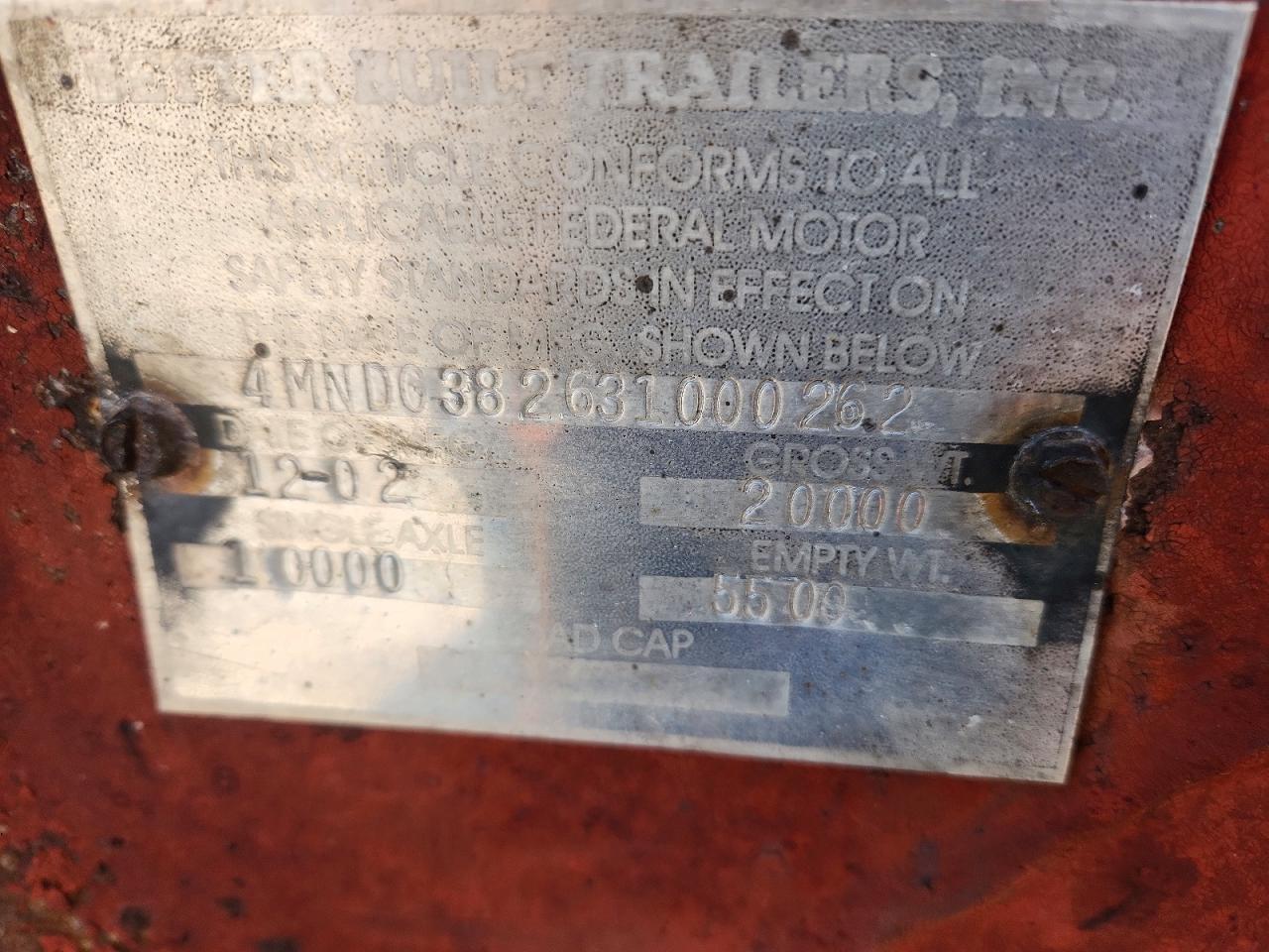 2003 Better Built Equipment Trailer