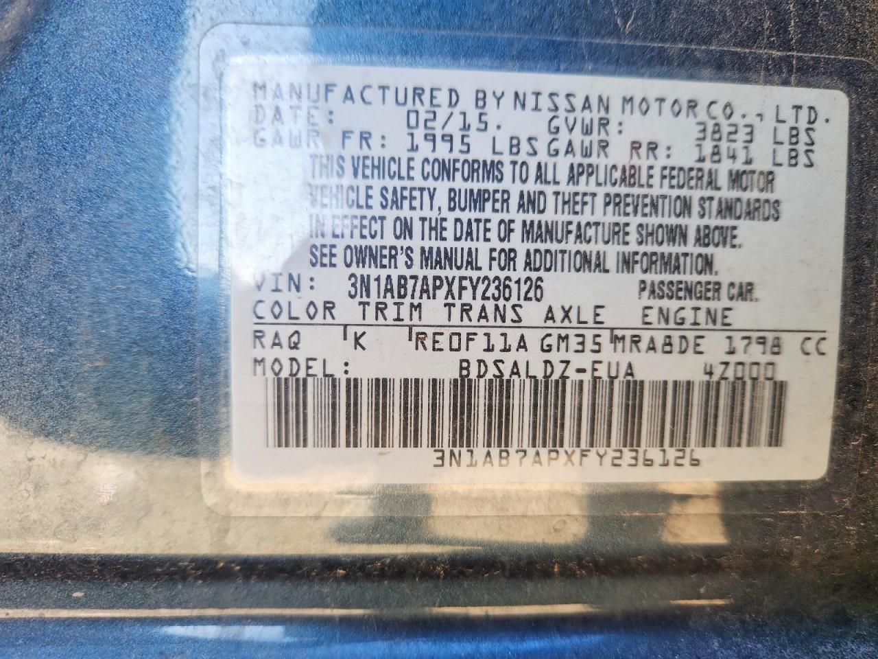 2015 Nissan Sentra s