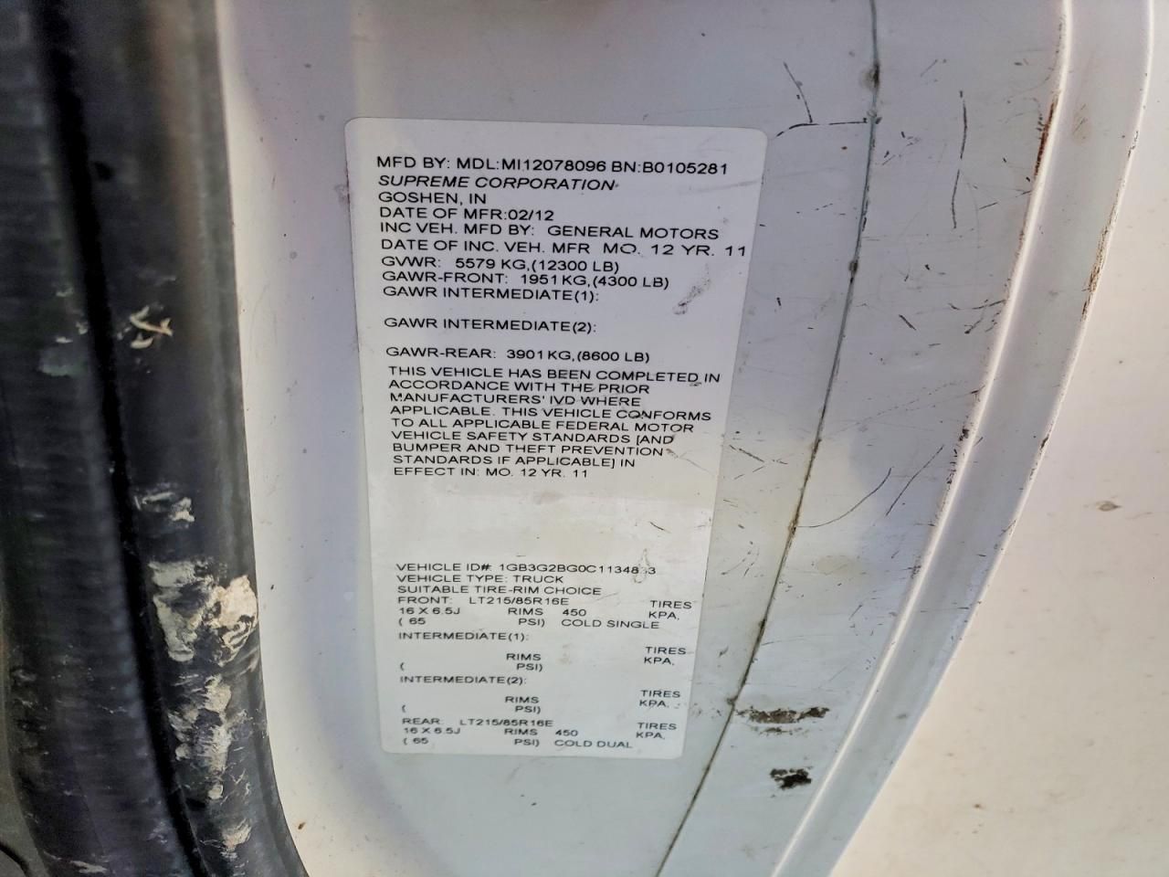 2012 Chevrolet Express Delivery Truck