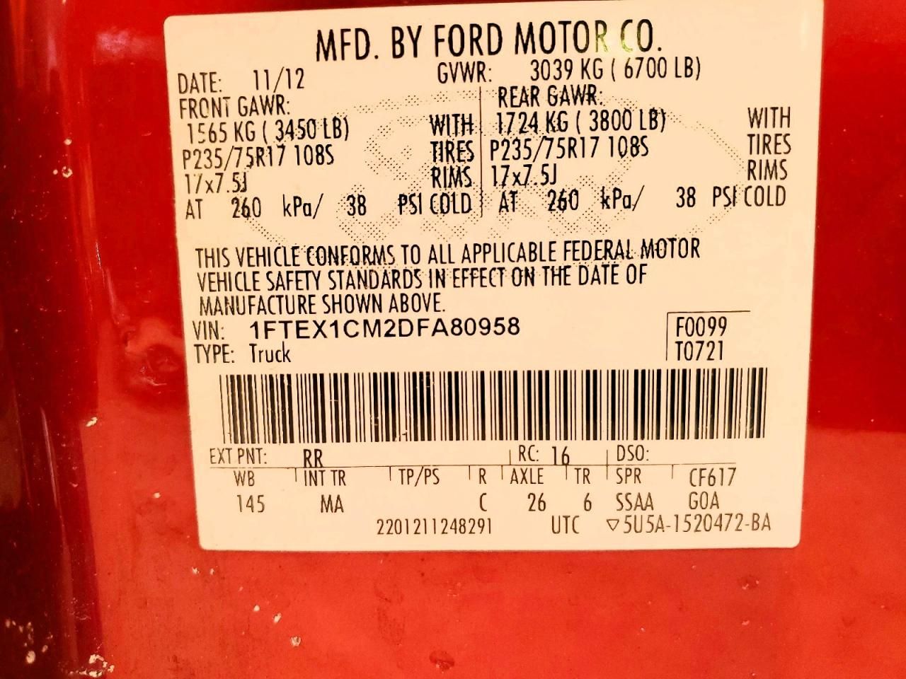 2013 Ford F150 Super Cab