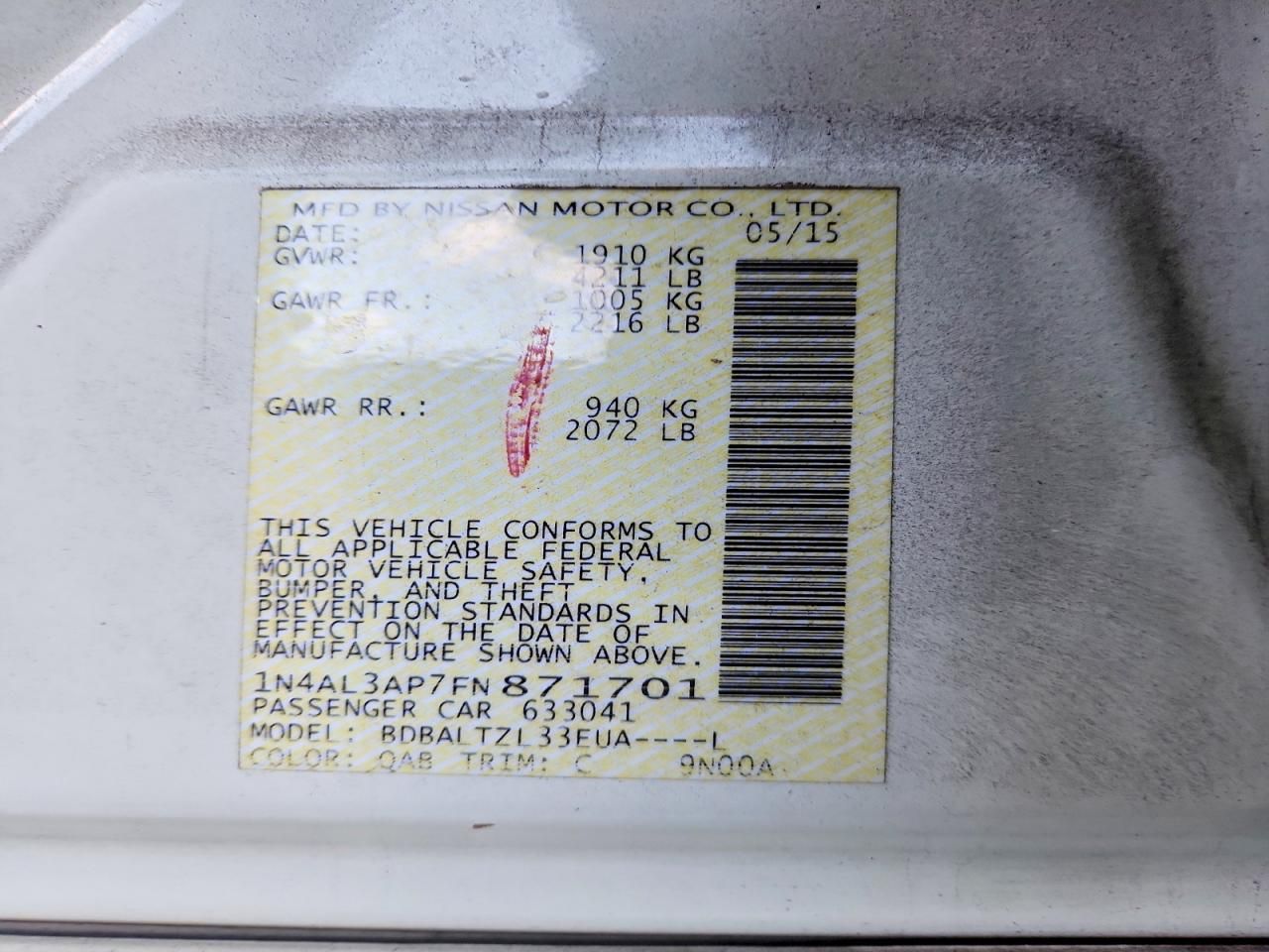 2015 Nissan Altima 2.5