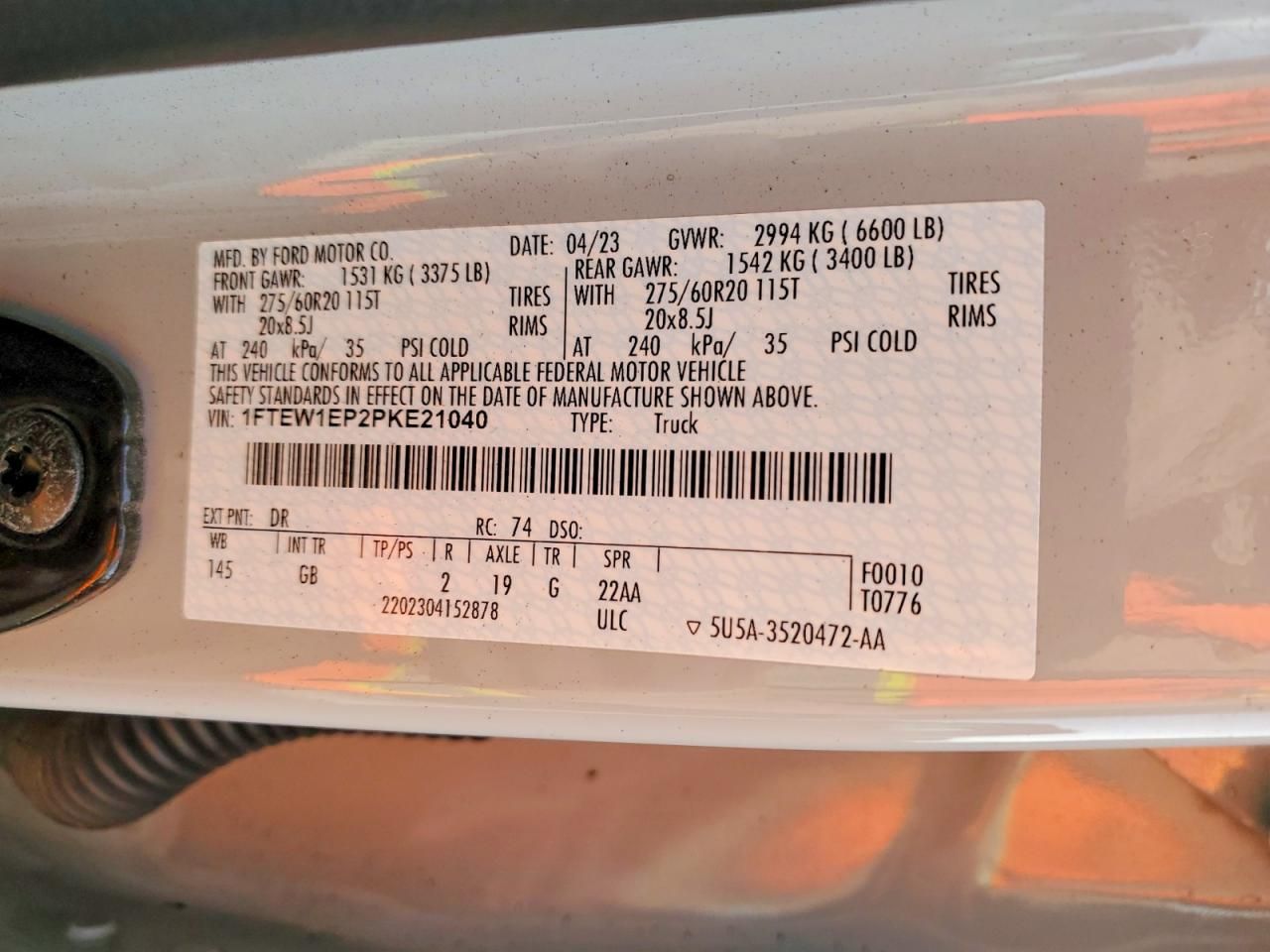 2023 Ford F150 Supercrew