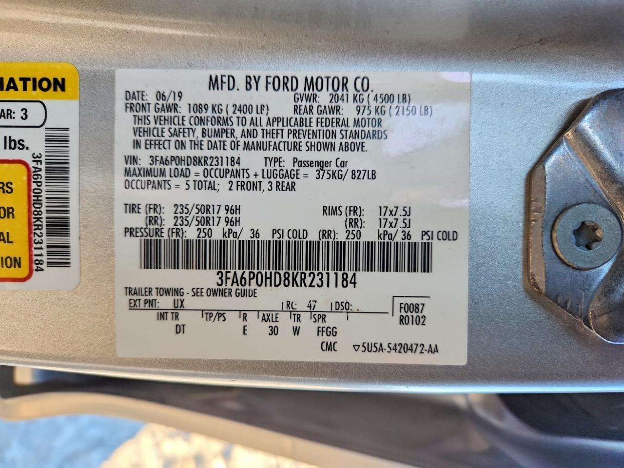 2019 Ford Fusion se
