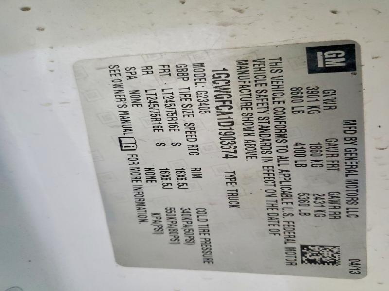 2013 Chev Rolet Express G2500 Utility / Service Van