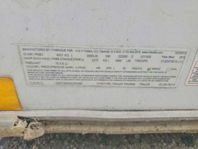 2013 H & H Enclosed Cargo Trailer