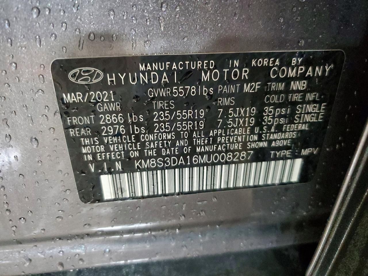 2021 Hyundai Santa fe sel Premium