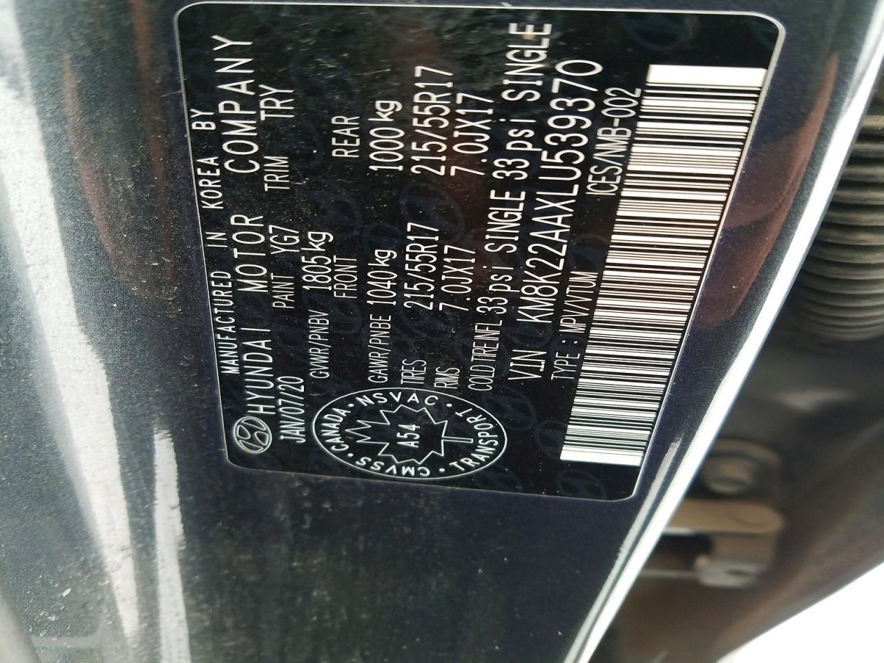 2020 Hyundai Kona sel