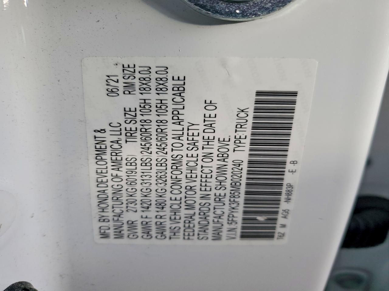 2021 Honda Ridgeline Black Edition