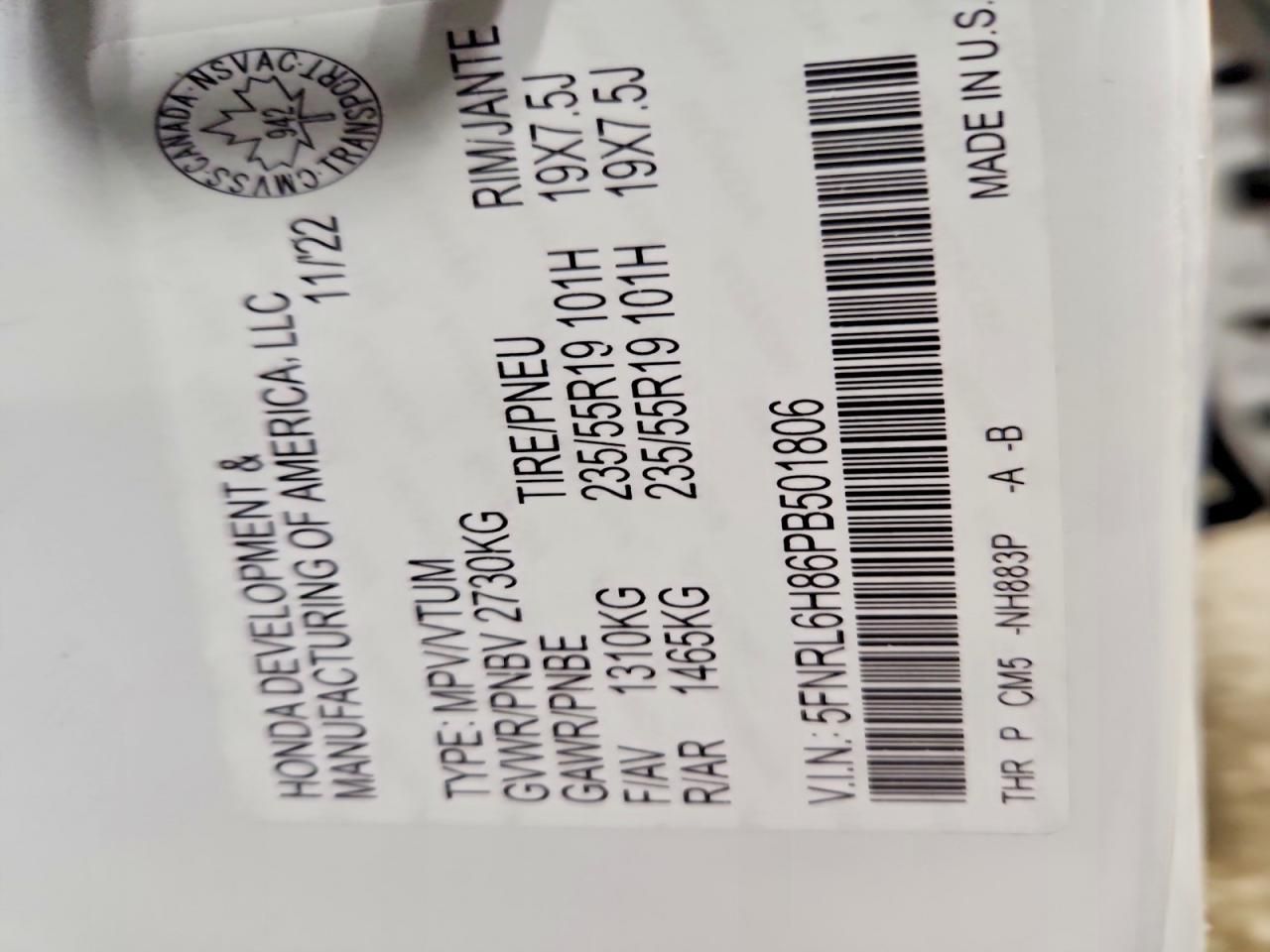 2023 Honda Odyssey Touring