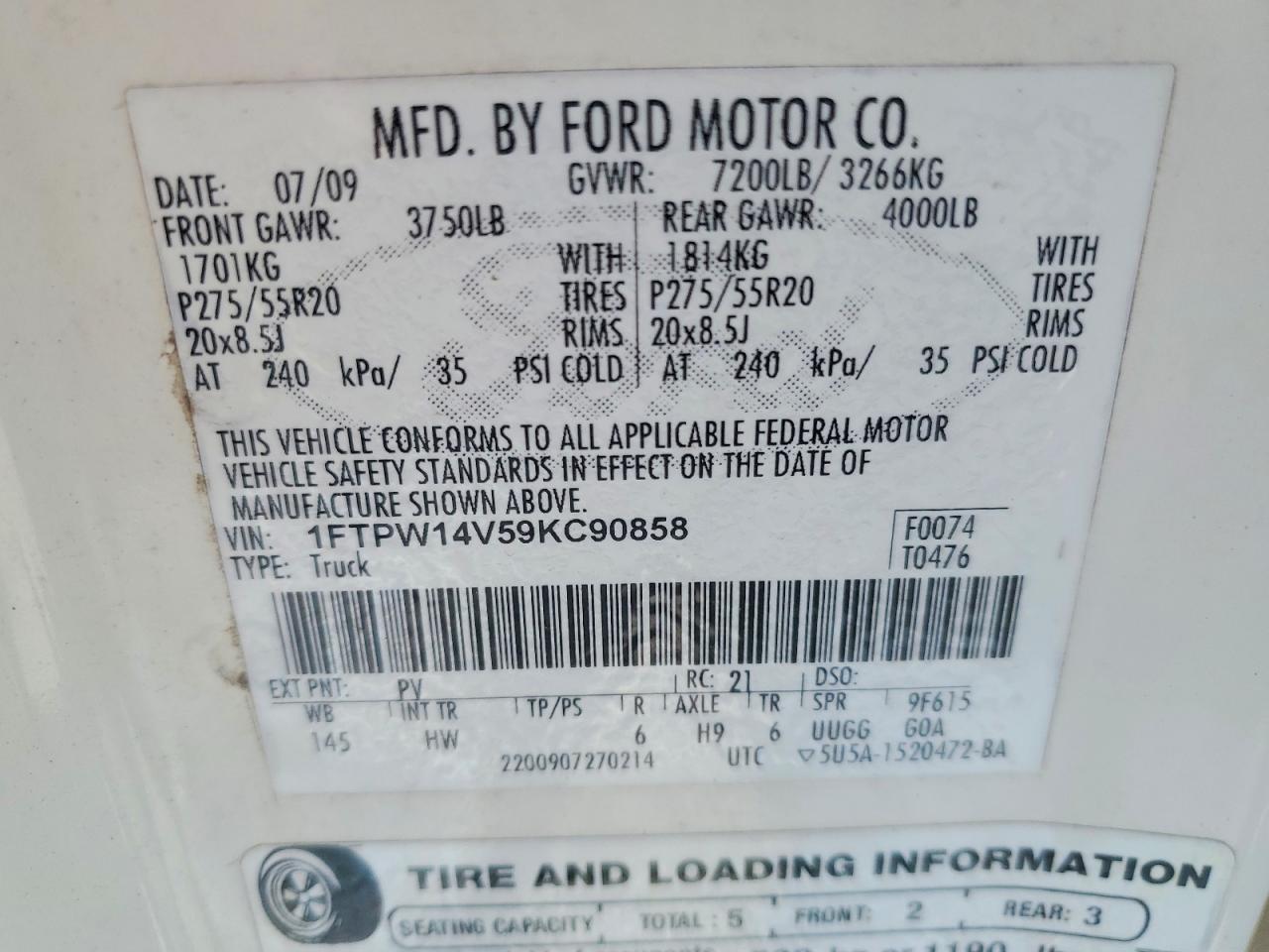2009 Ford F150 Supercrew