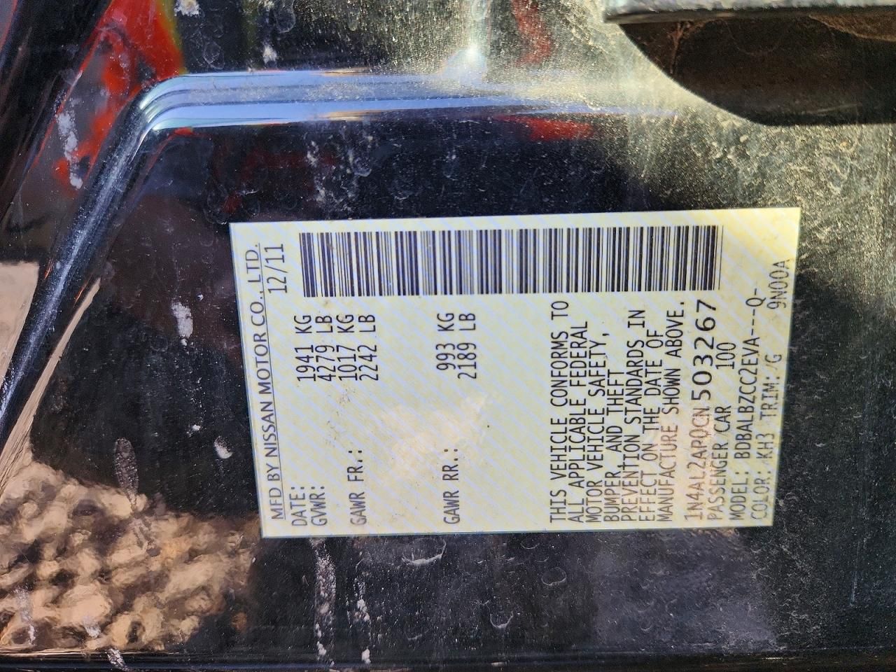 2012 Nissan Altima Base