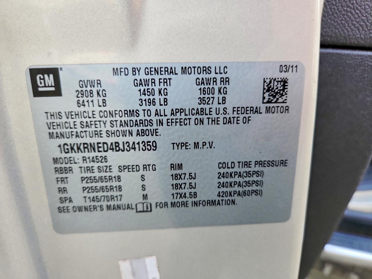 2011 GMC Acadia sle