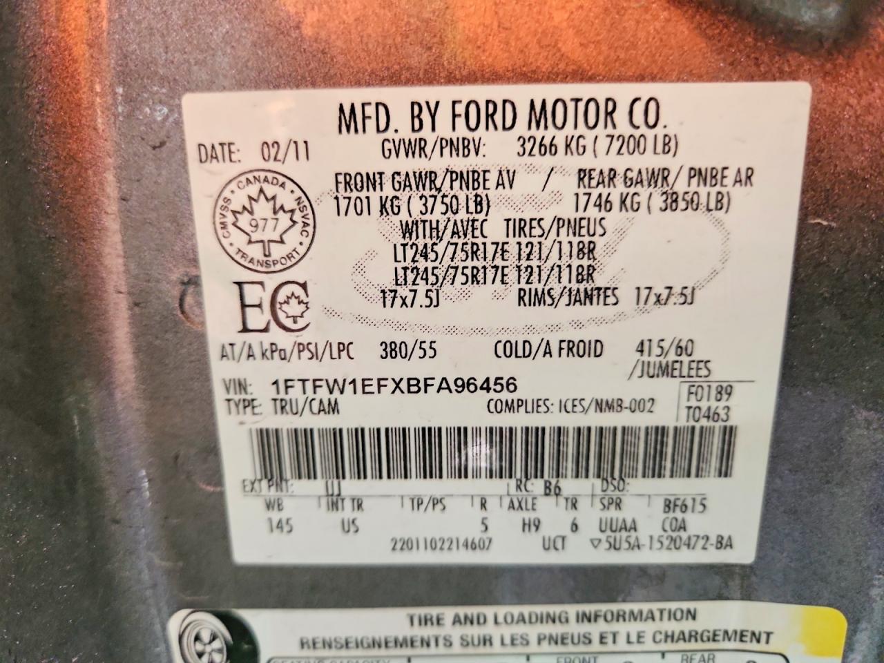 2011 Ford F150 Supercrew