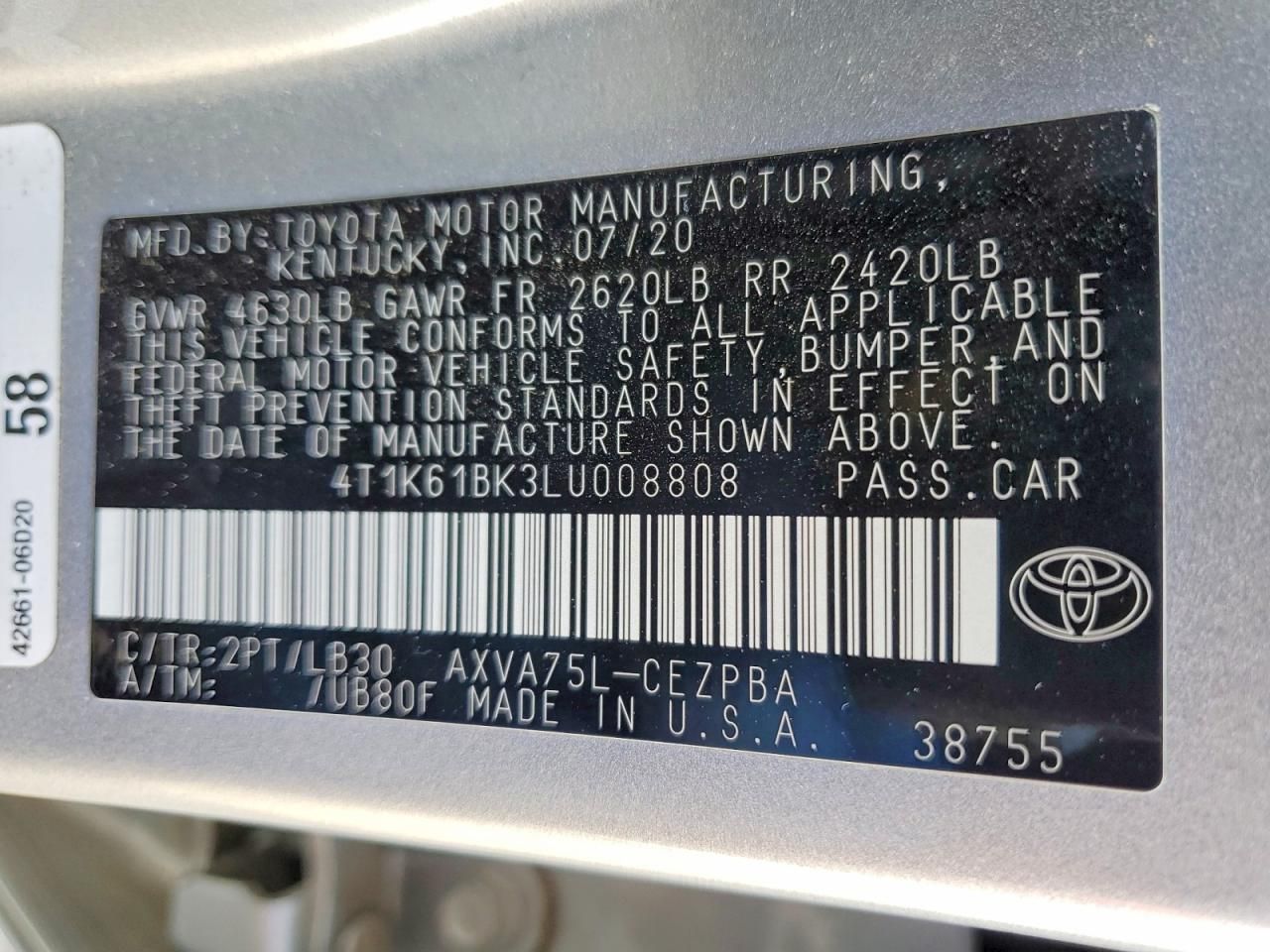 2020 Toyota Camry xse